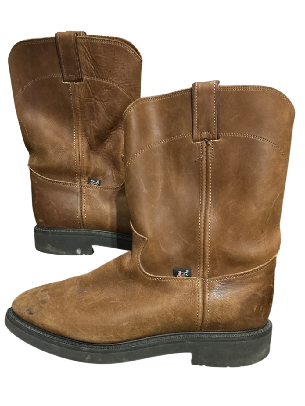 Justin Conductor Pull-On Work Boots Brown Size 12EE